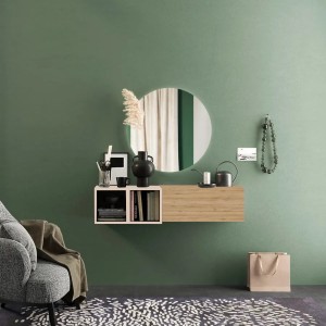 Vista ambientata Consolle Sospesa 124x29x28h in legno colore "rovere cadiz - cashmere" modello Modula Totò Piccinni