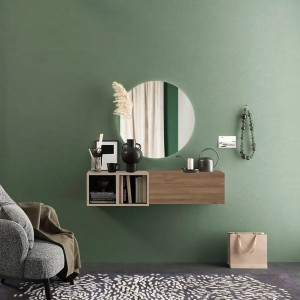 Vista ambientata Consolle Sospesa 124x29x28h in legno colore "rovere mercure - argilla" modello Modula Totò Piccinni