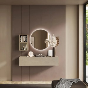 Vista ambientata Consolle Sospesa 138x29x28h in legno colore "argilla" modello Modula Totò Piccinni