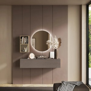 Vista ambientata Consolle Sospesa 138x29x28h in legno colore "bronzo - argilla" modello Modula Totò Piccinni