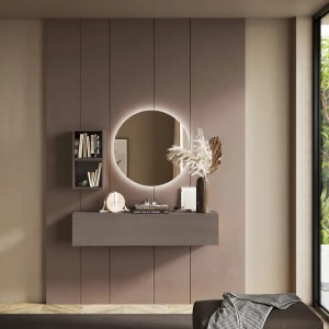 Vista ambientata Consolle Sospesa 138x29x28h in legno colore "bronzo" modello Modula Totò Piccinni