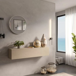 Vista ambientata Pensile orizzontale con anta reversibile colore argilla 138x28h modello Modula Totò Piccinni