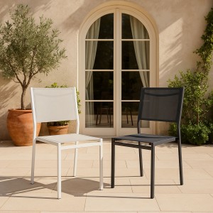 Sedia senza braccioli con struttura completamente in alluminio schienale e seduta in textilene Bizzotto - HILDE