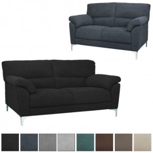 Divani imbottiti moderni 2 e 3 posti in tessuto con piedi in metallo, disponibili in 8 varianti colore tra cui nero, grigio, blu, verde, marrone e beige – modello Giada by Toto Piccinni