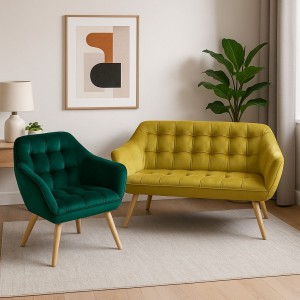 Copertian Divani e Poltrone in velluto imbottito modello Dama totò piccinni