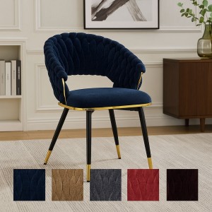 Poltroncine ROYAL B intrecciate in morbida ciniglia vellutata imbottita con gambe in metallo