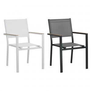 Sedie in alluminio e textilene con braccioli effetto rattan modello TRAPANI Totò Piccinni