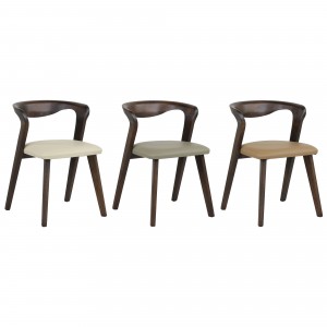 sedia in legno pregiato con seduta similpelle 3 colorazioni