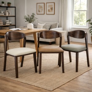 Copertina Sedie in legno massello seduta in simipelle modello Loira Totò Piccinni