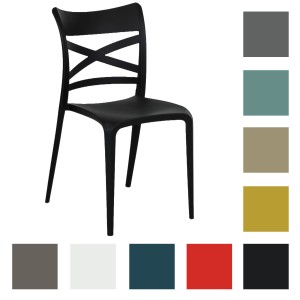 sedia da giardino in polipropilene in fibre di vetro impilabile