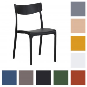 Sedia in polipropilene design impilabile disponibile in diverse colorazioni modello Provence Totò Piccinni