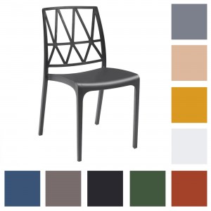 Sedia in polipropilene design impilabile in diverse colorazioni made in italy modello Bridge Totò Piccinni