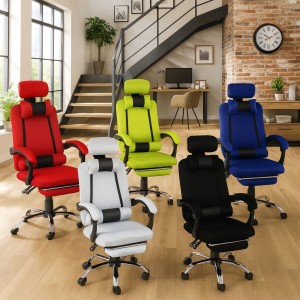 Sedie Ufficio BETA Gaming Ergonomiche Reclinabili Girevoli con cuscini e poggiapiedi con rotelle e poggiatesta