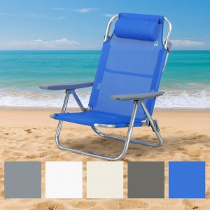 Sedie Sdraio Mare pieghevole in alluminio con schienale alto - Spiaggina Avana
