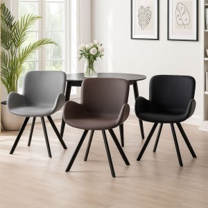 Poltroncine Sedie GIOVE in Similpelle imbottita con Gambe in Metallo