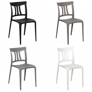 copertina sedie in Polipropilene design moderno e d impilabile modello Silvy Totò Piccinni