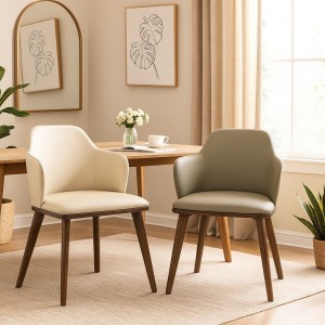 Poltroncine BRENTA in Similpelle imbottita con Struttura e Gambe in Legno massello pregiato