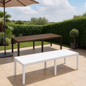 tavolo da esterno in polipropilene simil rattan 