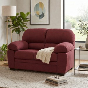 Vista ambientata Divano 2 Posti in Tessuto colore Bordeaux con braccioli modello Sarah Totò Piccinni