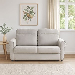 Vista ambientata Divano 2 Posti in Tessuto colore Light Grey Sfoderabile made in italy modello Luna Totò Piccinni