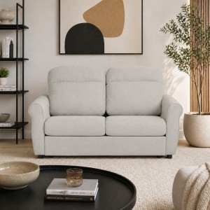 Vista ambientata Divano 2 Posti in Tessuto colore Light Grey Sfoderabile made in italy modello Luna Totò Piccinni