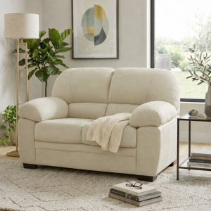 Vista ambientata Divano 2 Posti in Tessuto colore Beige con braccioli modello Sarah Totò Piccinni
