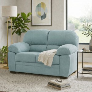 Vista ambientata Divano 2 Posti in Tessuto colore Carta da Zucchero con braccioli modello Sarah Totò Piccinni