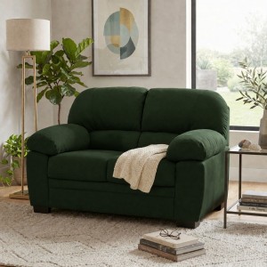 Vista ambientata Divano 2 Posti in Tessuto colore Verde Scuro con braccioli modello Sarah Totò Piccinni