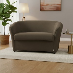 Vista ambientata Divano a Pozzetto 2 Posti in Tessuto colore Marrone modello Pozzetto Totò Piccinni