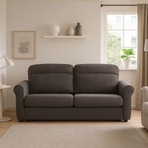 Vista ambientata Divano 3 Posti in Tessuto colore Cenere Sfoderabile made in italy modello Luna Totò Piccinni