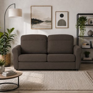 Vista ambientata Divano 3 Posti in Tessuto colore Elephant Sfoderabile made in italy modello Luna Totò Piccinni