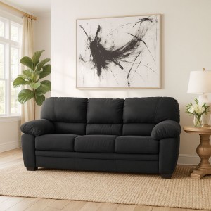 Vista ambientata Divano 3 Posti in Tessuto colore Antracite con braccioli modello Sarah Totò Piccinni