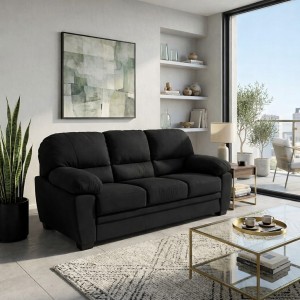 Vista ambientata Divano 3 Posti in Tessuto colore Antracite con braccioli modello Sarah Totò Piccinni