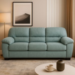 Vista ambientata Divano 3 Posti in Tessuto colore Carta da Zucchero con braccioli modello Sarah Totò Piccinni