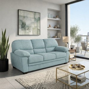 Vista ambientata Divano 3 Posti in Tessuto colore Carta da Zucchero con braccioli modello Sarah Totò Piccinni