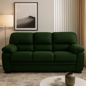 Vista ambientata Divano 3 Posti in Tessuto colore Verde Scuro con braccioli modello Sarah Totò Piccinni