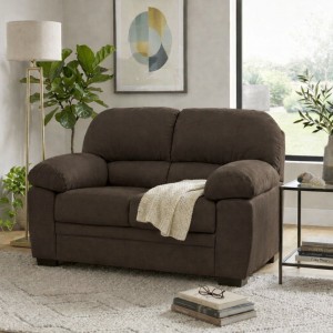 Vista ambientata Divano 2 Posti in Tessuto colore Marrone con braccioli modello Sarah Totò Piccinni