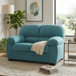 Vista ambientata Divano 2 Posti in Tessuto colore Turchese con braccioli modello Sarah Totò Piccinni