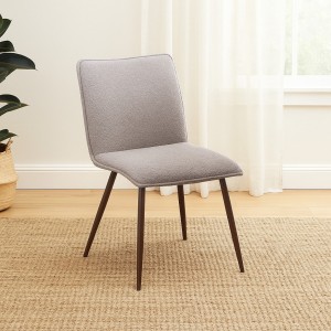 Vista ambientata Sedia in Tessuto imbottita colore Grigio Scuro con struttura in metallo modello Bouclè Totò Piccinni