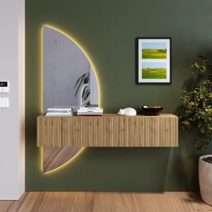 Mobile ingresso in legno 138x155h con specchio doppio retroilluminato modello modula totò piccinni