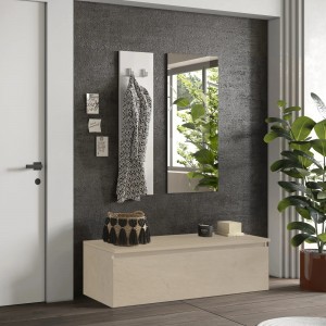 Vista ambientata Mobile ingresso in legno 138x165h colore "argilla - bianco" modello Modula Totò Piccinni