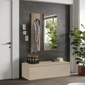 Vista ambientata Mobile ingresso in legno 138x165h colore "argilla - rovere cadiz" modello Modula Totò Piccinni