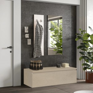 Vista ambientata Mobile ingresso in legno 138x165h colore "argilla - cashmere" modello Modula Totò Piccinni