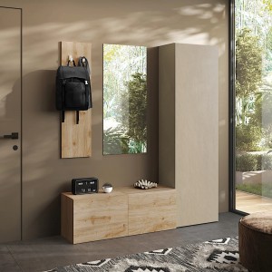 Specifica dimensioni Mobile Ingresso 165x186h in legno colore "rovere cadiz - argilla" modello Modula Totò Piccinni