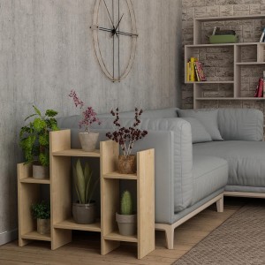 Tavolino da salotto con libreria colore Naturale modello Jar Totò Piccinni