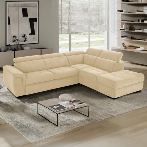 Divano letto angolare 3 posti in tessuto o nabuk modello Patty Totò Piccinni