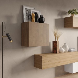 Vista ambientata Pensile con anta reversibile colore rovere mercure 55x50h modello Modula Totò Piccinni