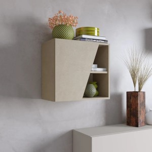 Vista ambientata Pensile con anta sagomata reversibile argilla 55x50h modello modula Totò Piccinni