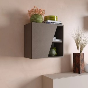 Vista ambientata Pensile con anta sagomata reversibile bronzo 55x50h modello modula Totò Piccinni