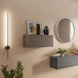 Vista ambientata Pensile orizzontale in legno con anta reversibile colore bronzo 69x29h modello Modula Totò Piccinni